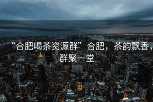“合肥喝茶資源群”合肥，茶韻飄香，群聚一堂