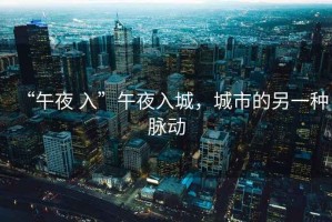 “午夜 入”午夜入城，城市的另一種脈動(dòng)