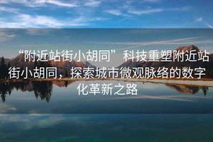 “附近站街小胡同”科技重塑附近站街小胡同，探索城市微觀(guān)脈絡(luò )的數字化革新之路