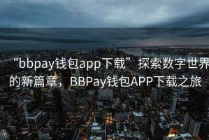 “bbpay錢(qián)包app下載”探索數字世界的新篇章，BBPay錢(qián)包APP下載之旅
