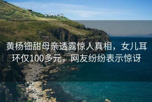 黃楊鈿甜母親透露驚人真相，女兒耳環(huán)僅100多元，網(wǎng)友紛紛表示驚訝