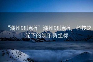 “潮州98場(chǎng)所”潮州98場(chǎng)所，科技之光下的娛樂(lè )新坐標