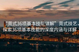 “莞式36項基本技能詳解”莞式技藝，探索36項基本技能的深度內涵與詳解