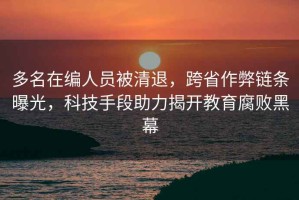 多名在編人員被清退，跨省作弊鏈條曝光，科技手段助力揭開(kāi)教育腐敗黑幕