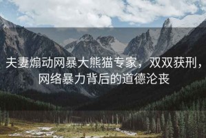 夫妻煽動(dòng)網(wǎng)暴大熊貓專(zhuān)家，雙雙獲刑，網(wǎng)絡(luò )暴力背后的道德淪喪