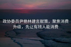 政協(xié)委員尹艷林建言獻策，聚焦消費升級，先讓有錢(qián)人能消費