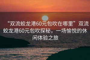 “雙流蛟龍港60元包吹在哪里”雙流蛟龍港60元包吹探秘，一場(chǎng)愉悅的休閑體驗之旅