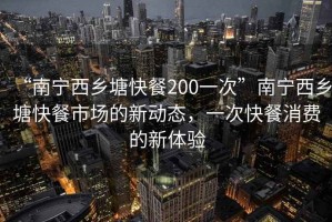 “南寧西鄉塘快餐200一次”南寧西鄉塘快餐市場(chǎng)的新動(dòng)態(tài)，一次快餐消費的新體驗