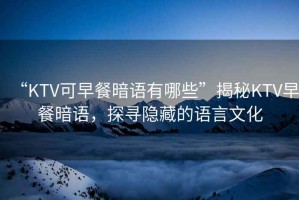 “KTV可早餐暗語(yǔ)有哪些”揭秘KTV早餐暗語(yǔ)，探尋隱藏的語(yǔ)言文化