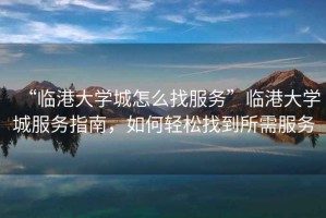 “臨港大學(xué)城怎么找服務(wù)”臨港大學(xué)城服務(wù)指南，如何輕松找到所需服務(wù)
