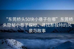 “東莞橋頭50塊小巷子在哪”東莞橋頭隱秘小巷子探秘，尋找那獨特的風(fēng)景與故事
