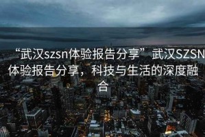 “武漢szsn體驗報告分享”武漢SZSN體驗報告分享，科技與生活的深度融合