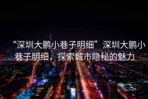 “深圳大鵬小巷子明細”深圳大鵬小巷子明細，探索城市隱秘的魅力