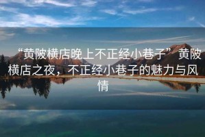 “黃陂橫店晚上不正經(jīng)小巷子”黃陂橫店之夜，不正經(jīng)小巷子的魅力與風(fēng)情