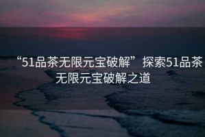 “51品茶無(wú)限元寶破解”探索51品茶無(wú)限元寶破解之道