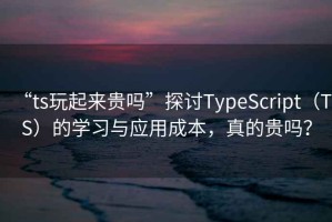 “ts玩起來(lái)貴嗎”探討TypeScript（TS）的學(xué)習與應用成本，真的貴嗎？