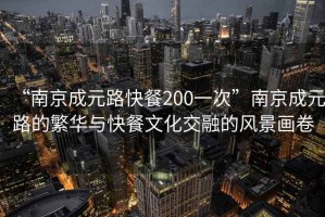 “南京成元路快餐200一次”南京成元路的繁華與快餐文化交融的風(fēng)景畫(huà)卷