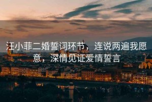 汪小菲二婚誓詞環(huán)節，連說(shuō)兩遍我愿意，深情見(jiàn)證愛(ài)情誓言