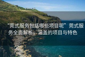 “莞式服務(wù)包括哪些項目呢”莞式服務(wù)全面解析，涵蓋的項目與特色