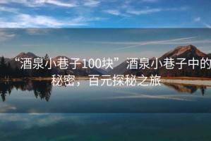 “酒泉小巷子100塊”酒泉小巷子中的秘密，百元探秘之旅