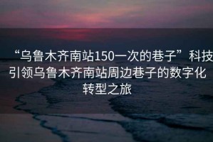 “烏魯木齊南站150一次的巷子”科技引領(lǐng)烏魯木齊南站周邊巷子的數字化轉型之旅