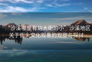 “沙溪哪里有站大街的小”沙溪地區關(guān)于街頭文化現象的觀(guān)察與探討