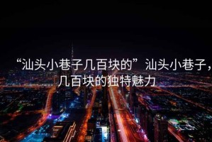 “汕頭小巷子幾百塊的”汕頭小巷子，幾百塊的獨特魅力