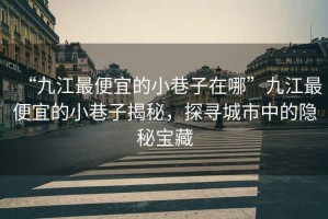 “九江最便宜的小巷子在哪”九江最便宜的小巷子揭秘，探尋城市中的隱秘寶藏