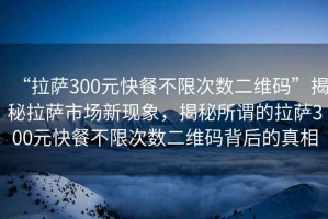“拉薩300元快餐不限次數二維碼”揭秘拉薩市場(chǎng)新現象，揭秘所謂的拉薩300元快餐不限次數二維碼背后的真相