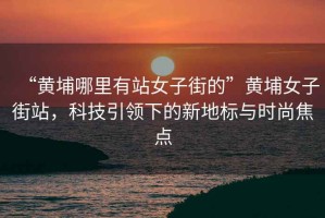 “黃埔哪里有站女子街的”黃埔女子街站，科技引領(lǐng)下的新地標與時(shí)尚焦點(diǎn)