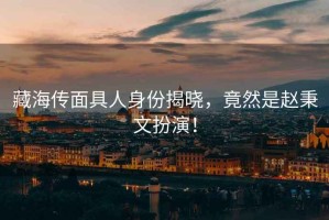 藏海傳面具人身份揭曉，竟然是趙秉文扮演！