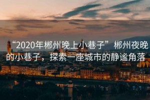 “2020年郴州晚上小巷子”郴州夜晚的小巷子，探索一座城市的靜謐角落