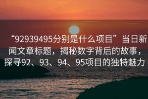 “92939495分別是什么項目”當日新聞文章標題，揭秘數字背后的故事，探尋92、93、94、95項目的獨特魅力