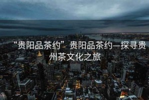 “貴陽(yáng)品茶約”貴陽(yáng)品茶約—探尋貴州茶文化之旅