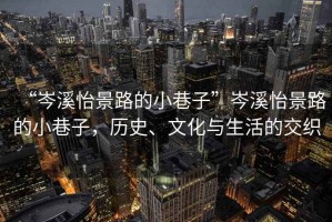 “岑溪怡景路的小巷子”岑溪怡景路的小巷子，歷史、文化與生活的交織