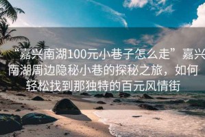 “嘉興南湖100元小巷子怎么走”嘉興南湖周邊隱秘小巷的探秘之旅，如何輕松找到那獨特的百元風(fēng)情街