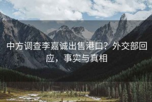 中方調查李嘉誠出售港口？外交部回應，事實(shí)與真相