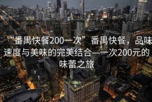 “番禺快餐200一次”番禺快餐，品味速度與美味的完美結合—一次200元的味蕾之旅