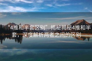 “4推和半套區別”揭秘揭秘4推和半套，深度解析兩者之間的區別