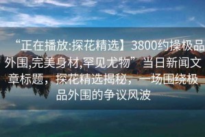 “正在播放:探花精選】3800約操極品外圍,完美身材,罕見(jiàn)尤物”當日新聞文章標題，探花精選揭秘，一場(chǎng)圍繞極品外圍的爭議風(fēng)波