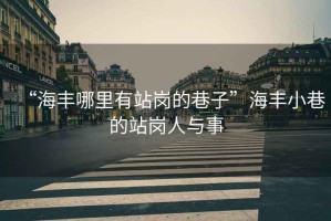 “海豐哪里有站崗的巷子”海豐小巷的站崗人與事