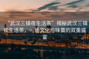 “武漢三鎮夜生活茶”揭秘武漢三鎮夜生活茶，一場(chǎng)文化與味蕾的雙重盛宴