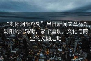 “瀏陽(yáng)洞陽(yáng)雞街”當日新聞文章標題，瀏陽(yáng)洞陽(yáng)雞街，繁華重現，文化與商業(yè)的交融之地