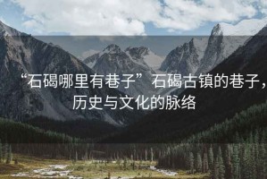 “石碣哪里有巷子”石碣古鎮的巷子，歷史與文化的脈絡(luò )