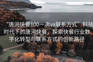 “唐河快餐100一次vx聯(lián)系方式”科技時(shí)代下的唐河快餐，探索快餐行業(yè)數字化轉型與聯(lián)系方式的創(chuàng  )新路徑