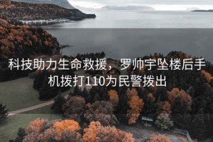 科技助力生命救援，羅帥宇墜樓后手機撥打110為民警撥出
