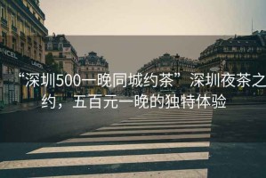 “深圳500一晚同城約茶”深圳夜茶之約，五百元一晚的獨特體驗
