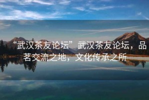 “武漢茶友論壇”武漢茶友論壇，品茗交流之地，文化傳承之所