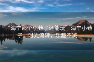“海寧那個(gè)小巷子還能玩”海寧小巷子，時(shí)光流轉，樂(lè )趣不減