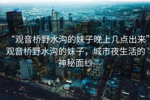 “觀(guān)音橋野水溝的妹子晚上幾點(diǎn)出來(lái)”觀(guān)音橋野水溝的妹子，城市夜生活的神秘面紗